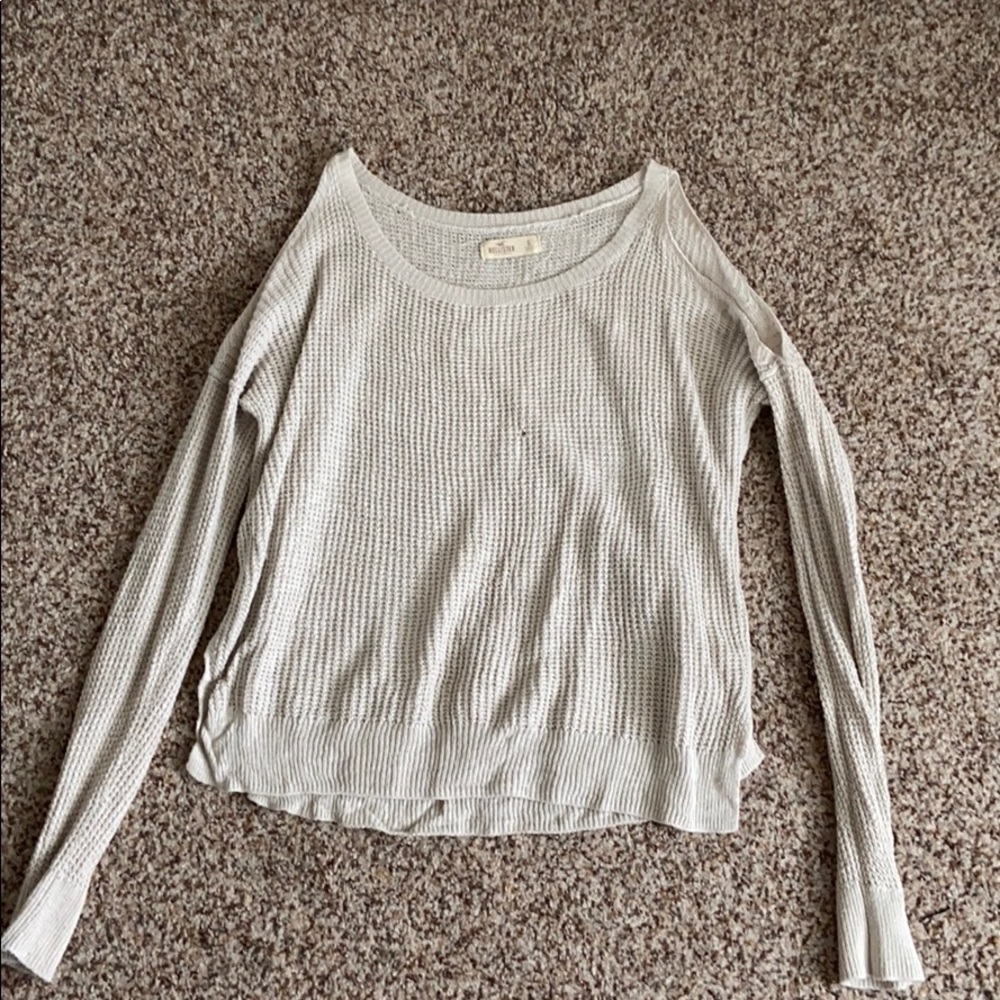 Cold shoulder knit sweater